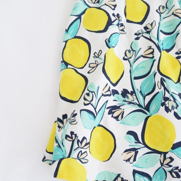 Draper James Lemon Orchard Love Circle White & Yellow Fit & Flare Dress 12 - Picture 8 of 15